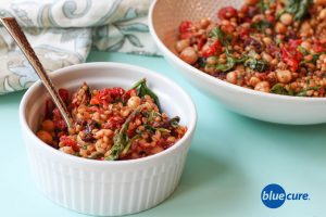 Tomato and chickpea wheat berry salad