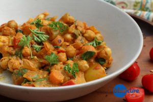 Vegan chickpea red curry