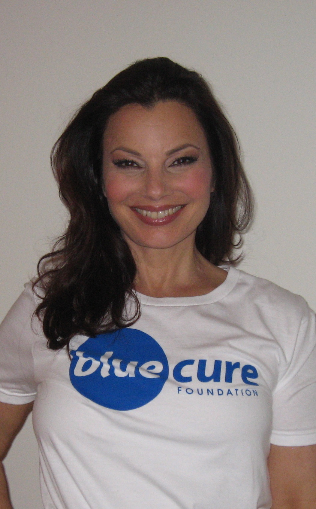 Fran Drescher in Blue Cure shirt
