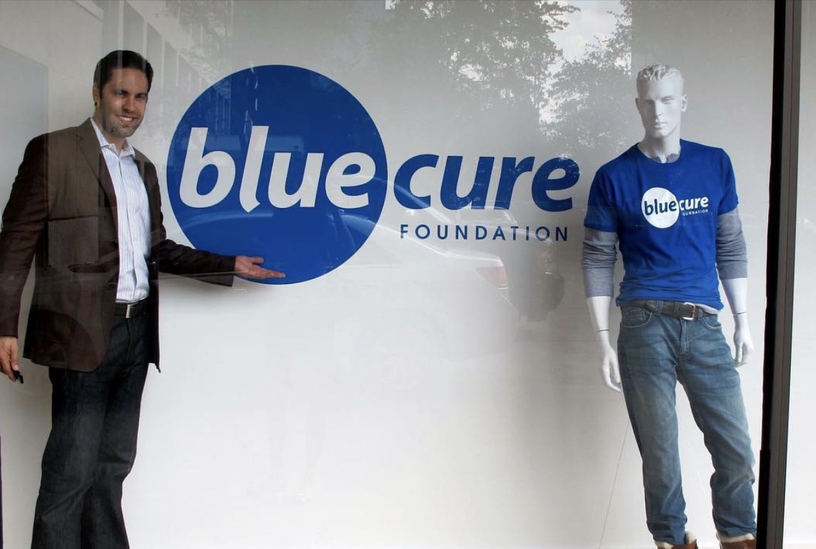 Mannequin wearing Blue Cure shirt