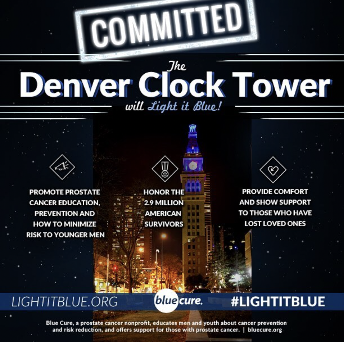 Denver Clock Tower Light It Blue